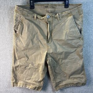 BKE Shorts Men's 34 Starfish Brown Rocky Chino Buckle Preppy Distressed Stretch